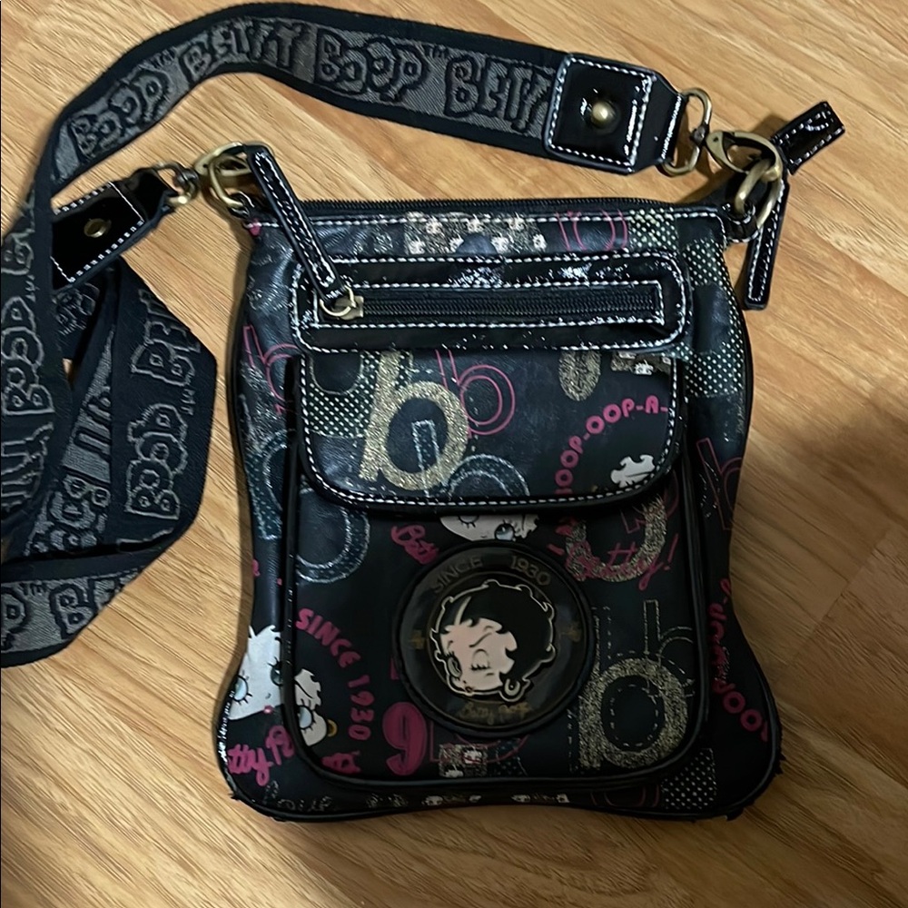Betty Boop Black Crossbody Bag